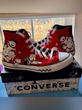 Converse Red Peanuts Graphic High-Top Sneakers Mens 8 Womens 10 EU 41.5